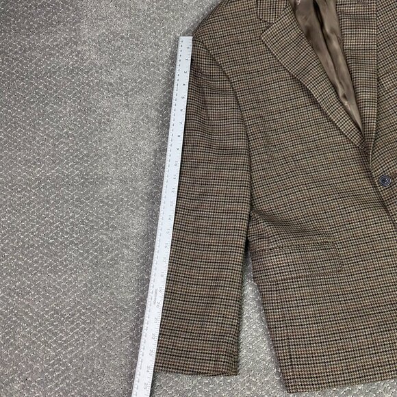 Lauren Ralph Lauren Houndstooth Blazer Sport Coat Men's 44S Brown Tweed 2 Button - Picture 12 of 15